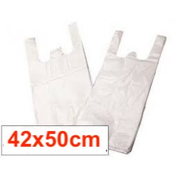 Bolsa Camiseta 42x50 Blanca 100 unidades - Desechables Chiguayante