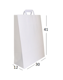 Bolsa de Papel Blanca con manilla cordel 41x12x30cm