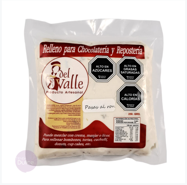 Relleno para Chocolateria PASA AL RON 250 grs