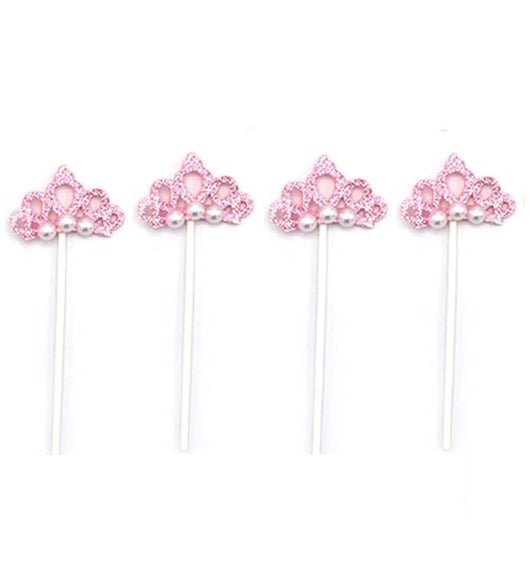 Topper Decorativo Corona Perla 4 Piezas 12 cm