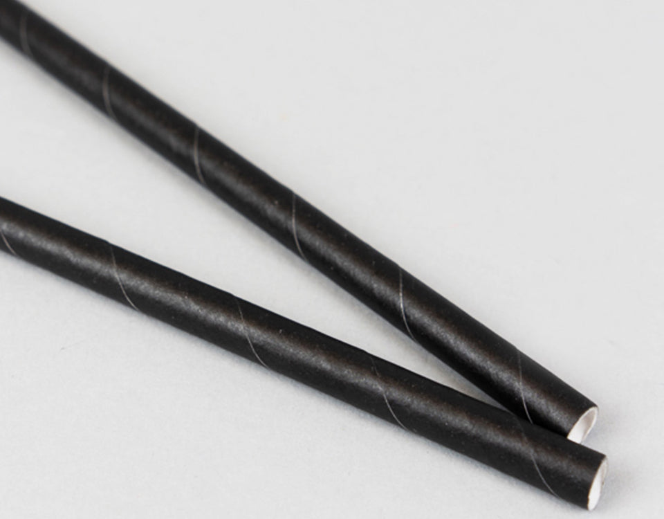 Bombilla de Papel Negra Biodegradable (200 un) - Desechables Chiguayante