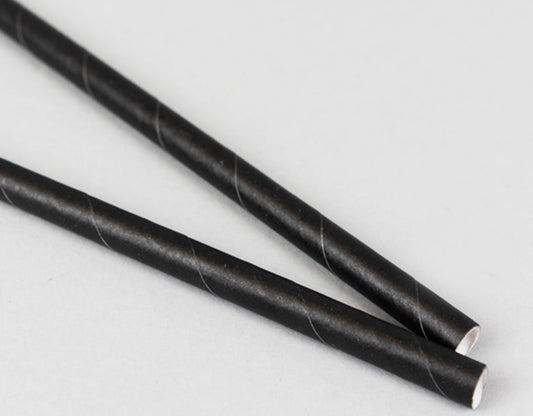 Bombilla de Papel Negra Biodegradable (200 un) - Desechables Chiguayante