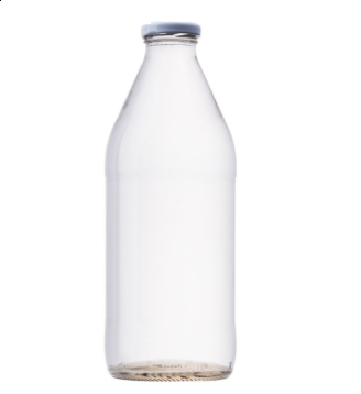 Botella de Vidrio Lechera 1 Litro con Tapa