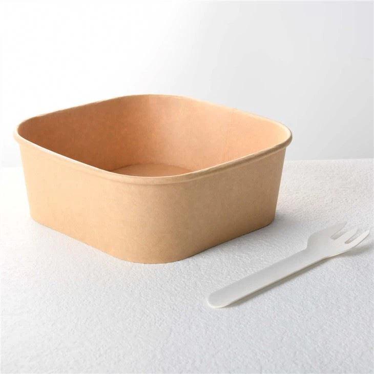 Bowl Cuadrado de Bamboo Kraft 900ml con TAPA
