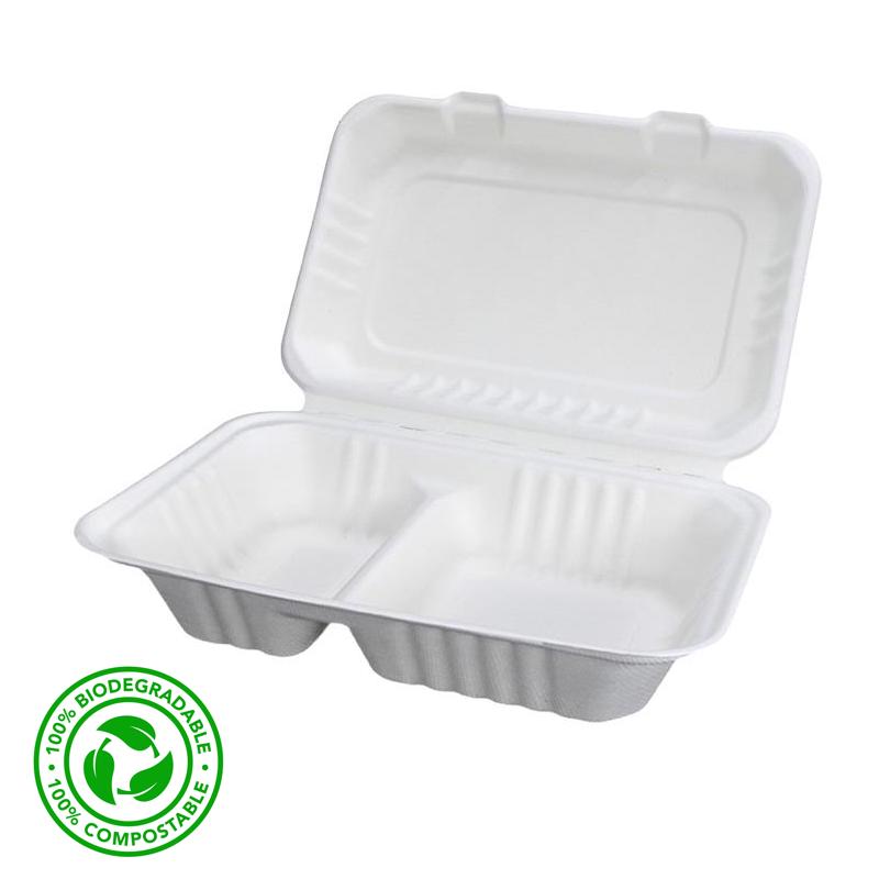 Contenedor Rectangular 2 divisiones COMPOSTABLE