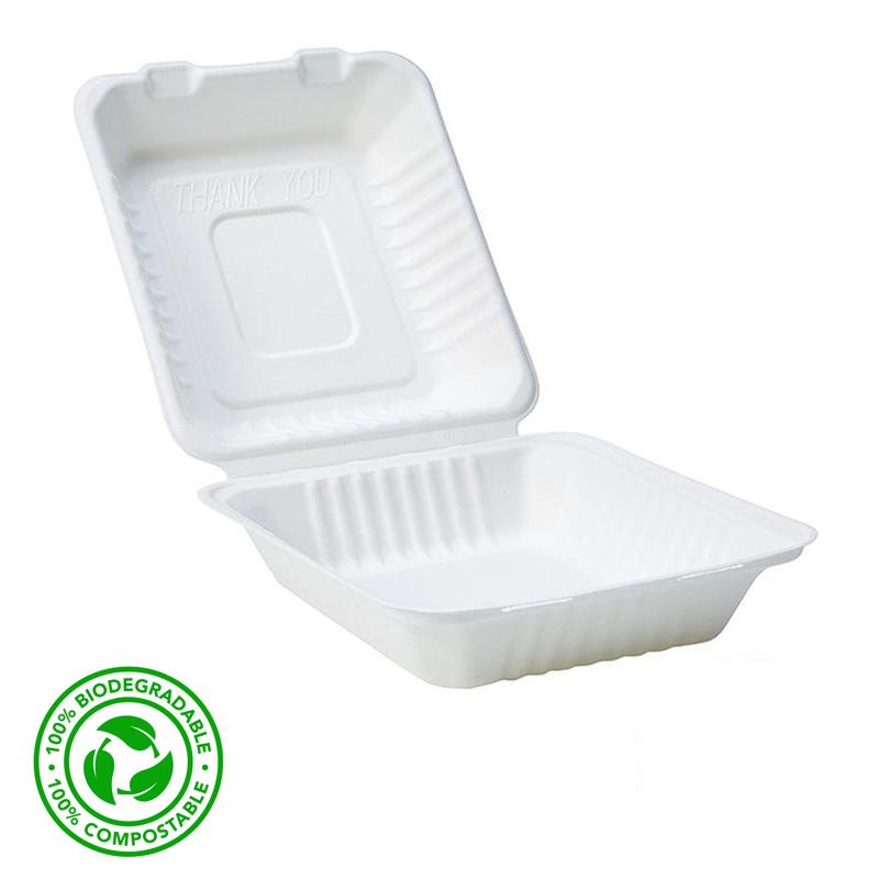 Contenedor Cuadrado 22,3x20,1x4,6 cm COMPOSTABLE