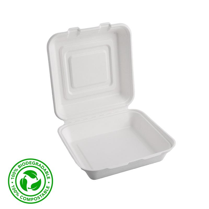 Contenedor Cuadrado 23,6x22,9x4,6 cm COMPOSTABLE