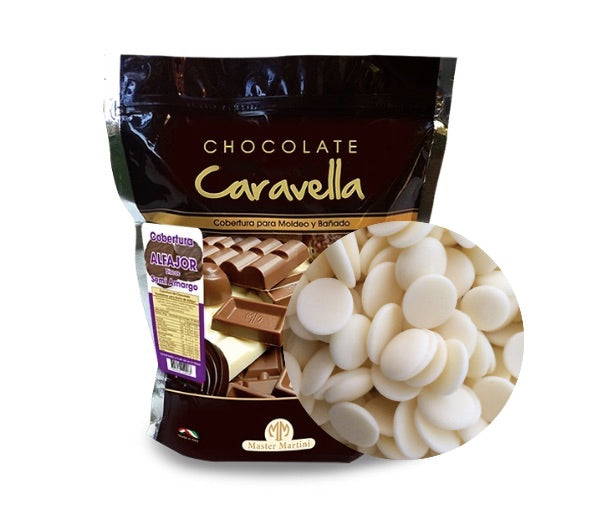 Cobertura Chocolate Alfajor Semi Amargo BLANCO 770grs Caravella