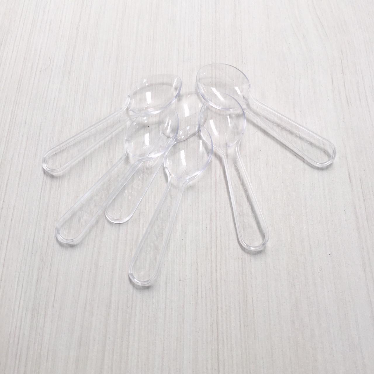 Cuchara Acrílica Transparente para Postre 250 un