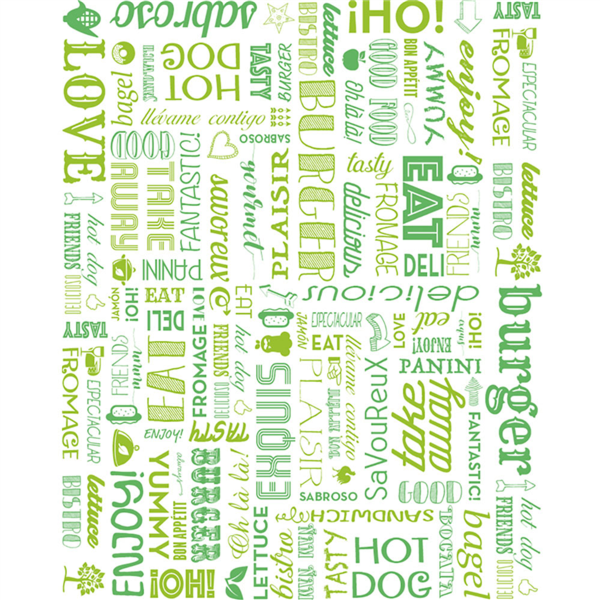 Papel Antigrasa Letras Verde 28x34 cm