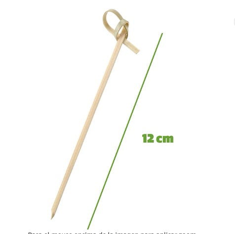 Pincho Nudo Brocheta Madera 12 cm (50 un)