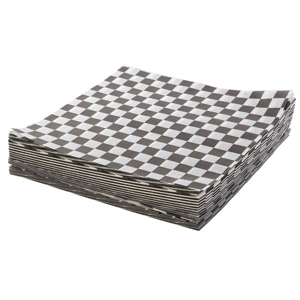 Papel Antigrasa Negro Cuadros 30x30 cm