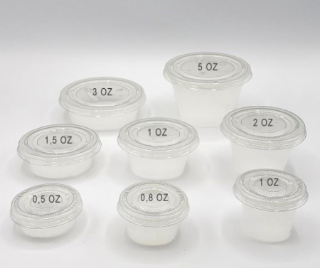 Salsero 1 OZ con Tapa 100 unidades - Desechables Chiguayante