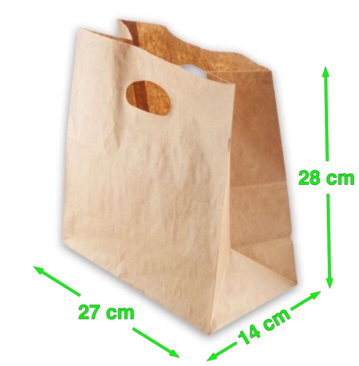 Bolsa de Papel delivery 27x28x14 (25 un) - Desechables Chiguayante