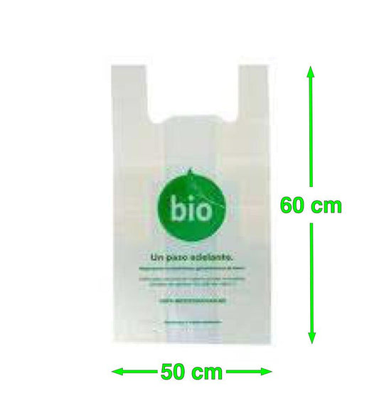 Bolsa Camiseta Biodegradable 50x60 (100 un) - Desechables Chiguayante