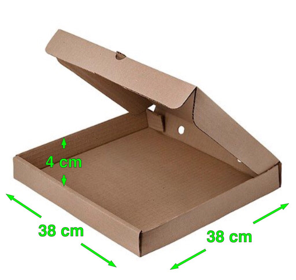 Caja Pizza Grande 38,5x38,5x4cm (5 unidades) - Desechables Chiguayante