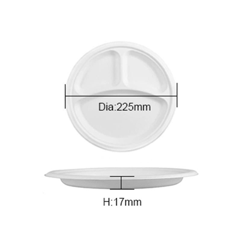 Platos con 3 divisiones, COMPOSTABLE
