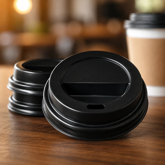 Tapa Capuccino Negra 8 oz para Café (50 un)