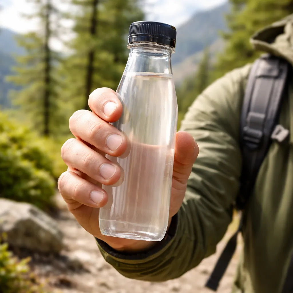 Botella PET 300ml con tapa Negra