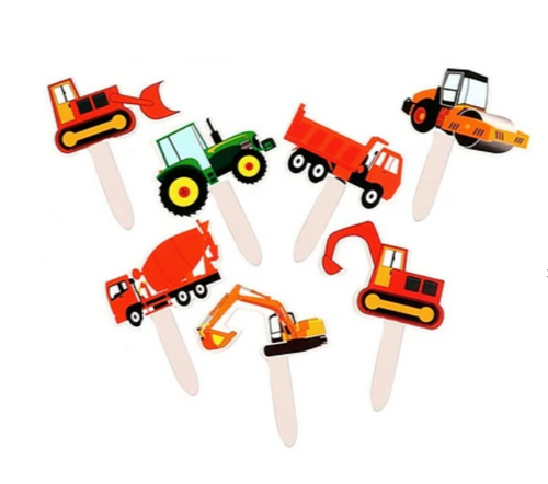 Topper Camiones de Construcción 7 Piezas