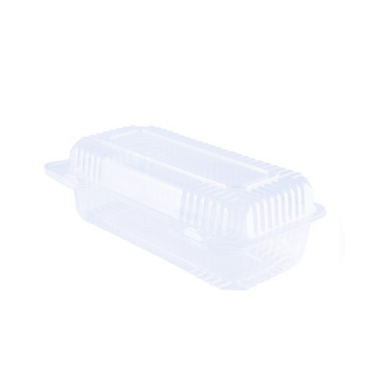 estuche alto de plastico rectangular galletas, pan, queque