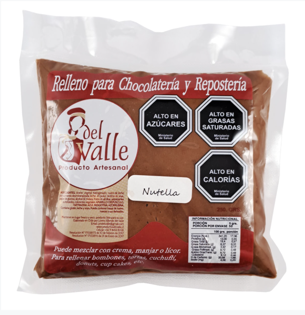 Relleno para Chocolateria NUTELLA 250 grs