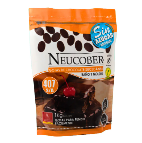 Cobertura Neucober Gota SEMI AMARGO 1 KL 407 SIN AZUCAR Chocolate