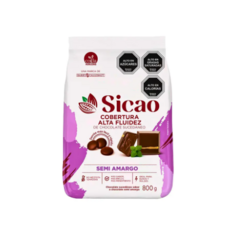 Cobertura Sicao Alta Fluidez SEMI AMARGO 800 grs Chocolate