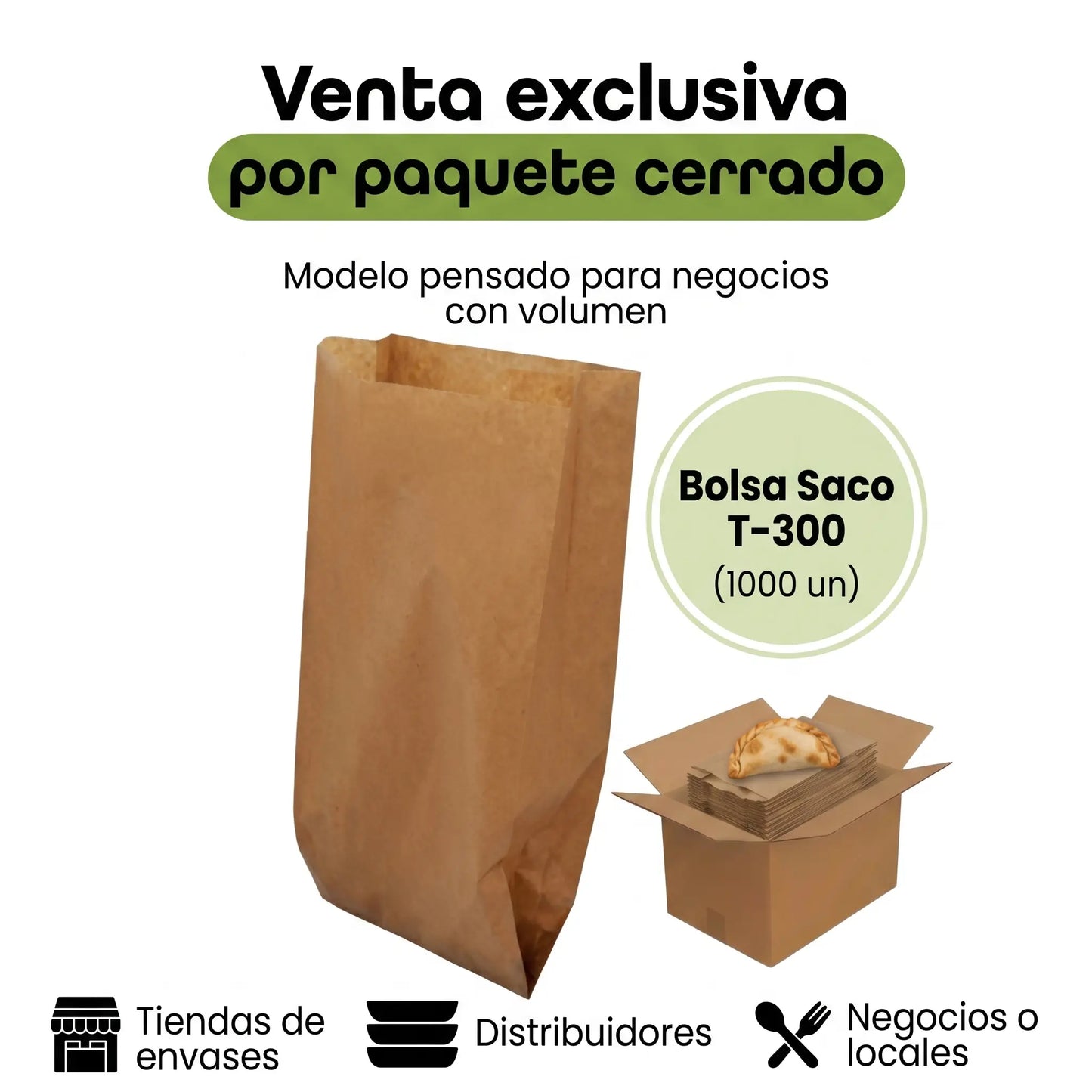 BOLSA PAPEL SACO CAFE T-300 (1X1000 un)
