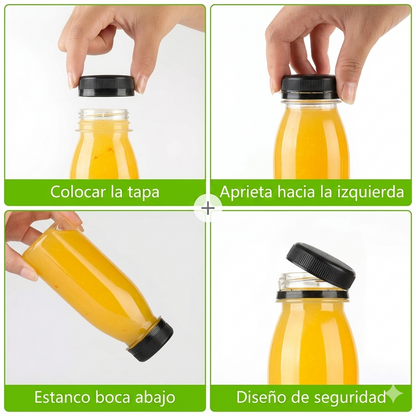 Botella PET 300ml con tapa Negra
