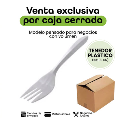 CAJA TENEDOR PLÁSTICO (10X100)