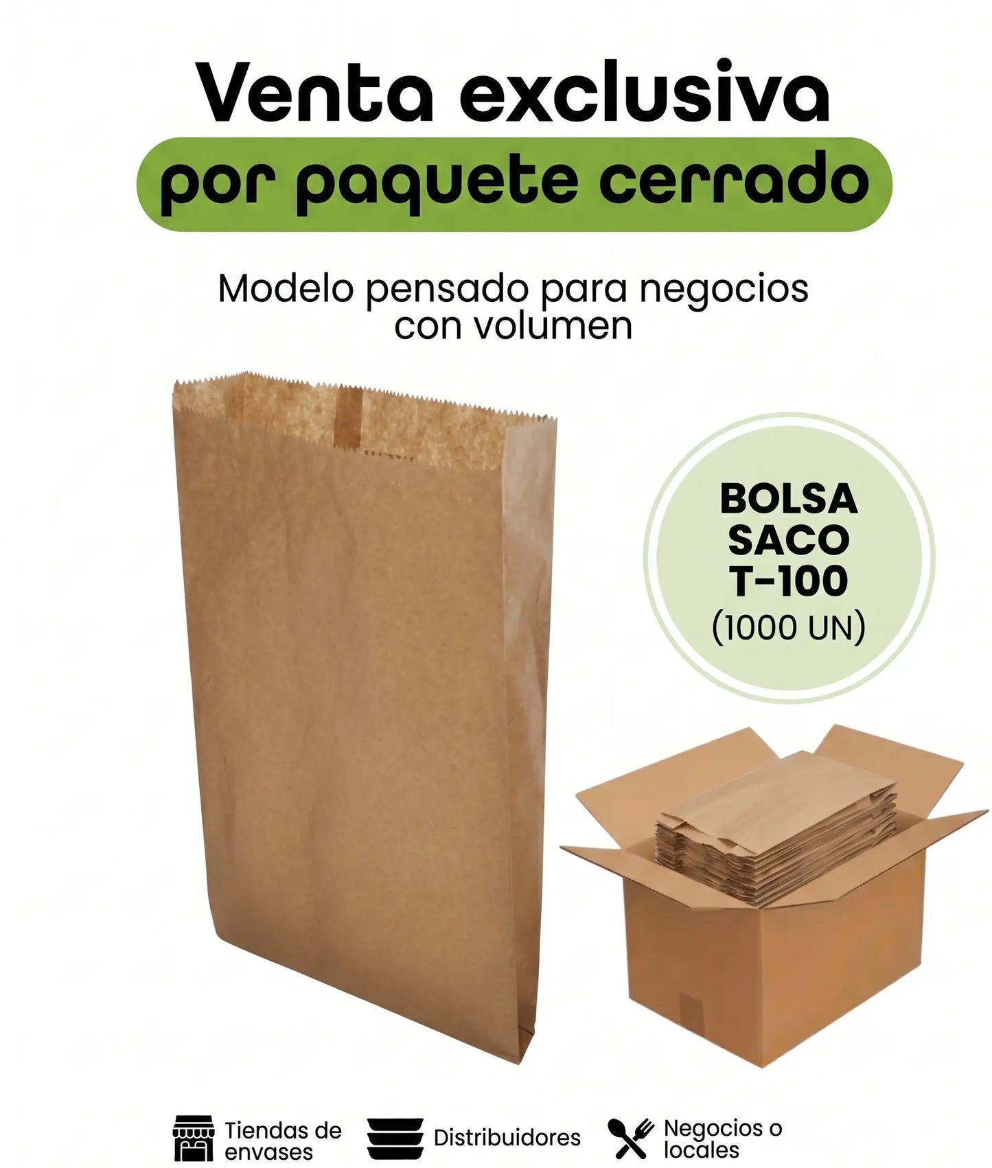BOLSA PAPEL SACO CAFE T-100 (1X1000 un)