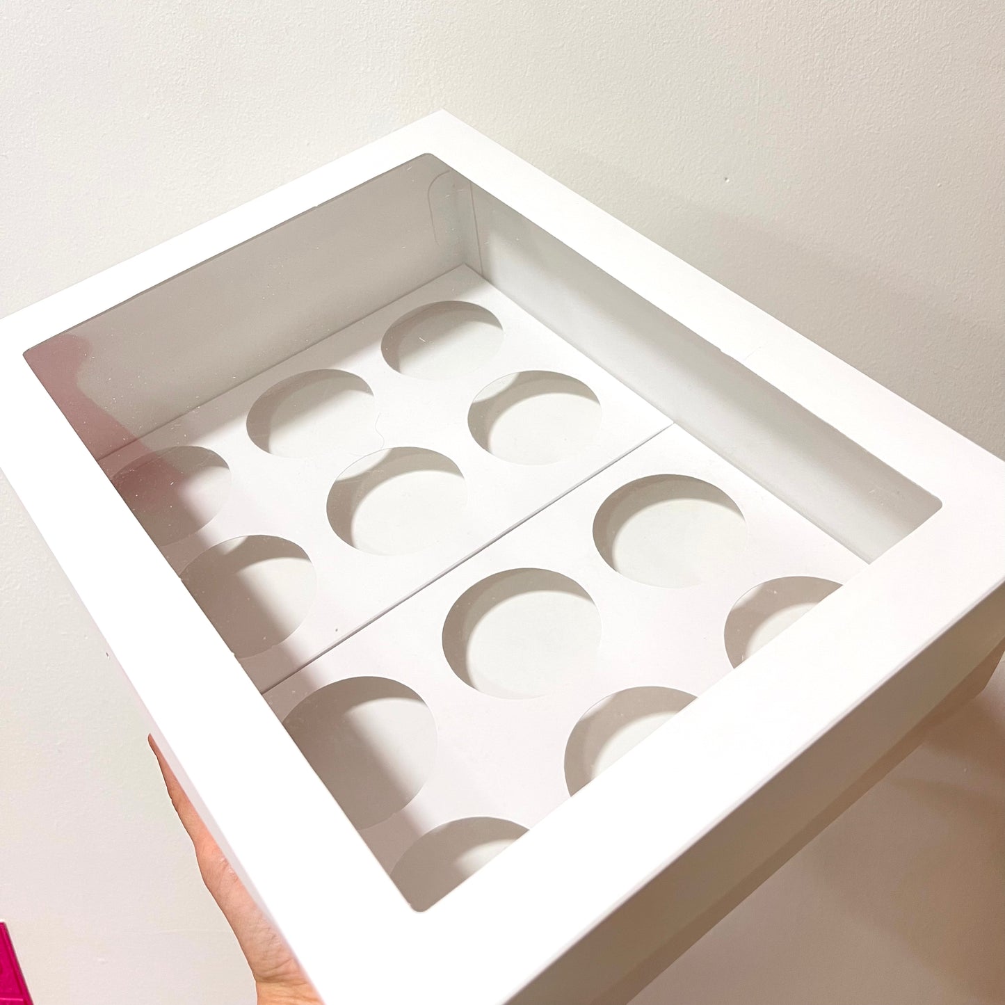 Caja Blanca para 12 Cupcakes con ventana