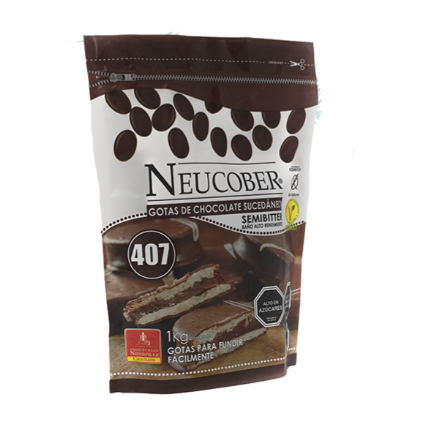 Cobertura Chocolate 407 Semi Amargo Gotas Neucober 1kg