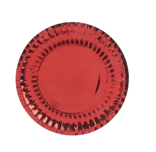Platos rojos carton fiesta