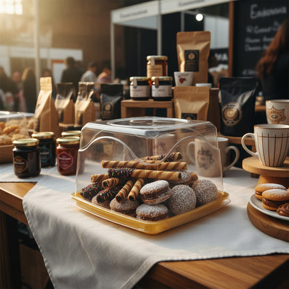 Porta torta dorada elegante concepcion