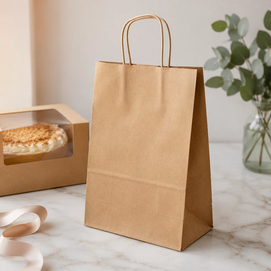 Bolsa Kraft con manilla cordel 32x22x10 cm