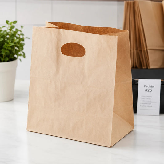 Bolsa Kraft de Papel delivery 27x28x14