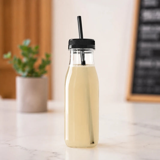 Botella PET 300ml con tapa Negra