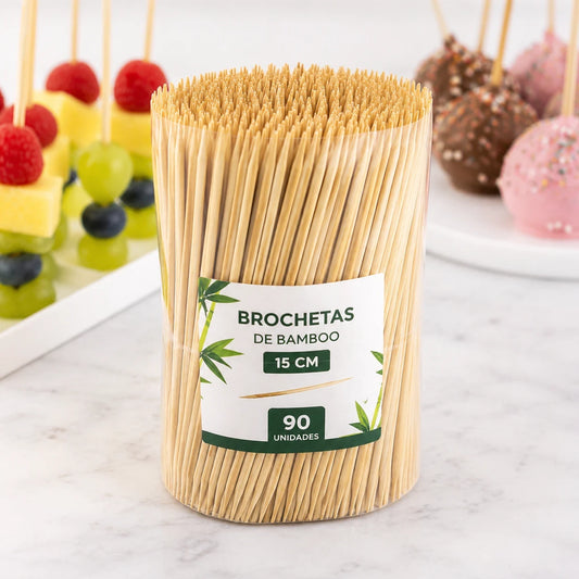 Brochetas de Bamboo 15 cm (90 un)