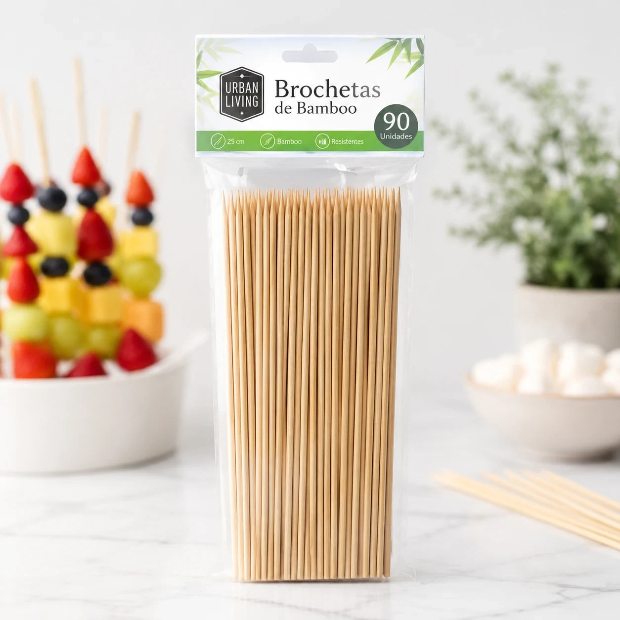 Brochetas de Bamboo 25 cm (90 un)