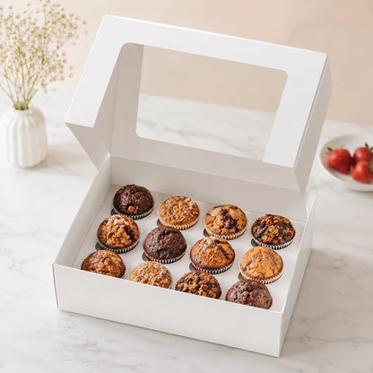 Caja Blanca para 12 Shot Cupcakes Muffins
