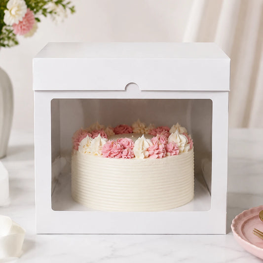 Caja Blanca para Torta con ventana 20x20x20 cm