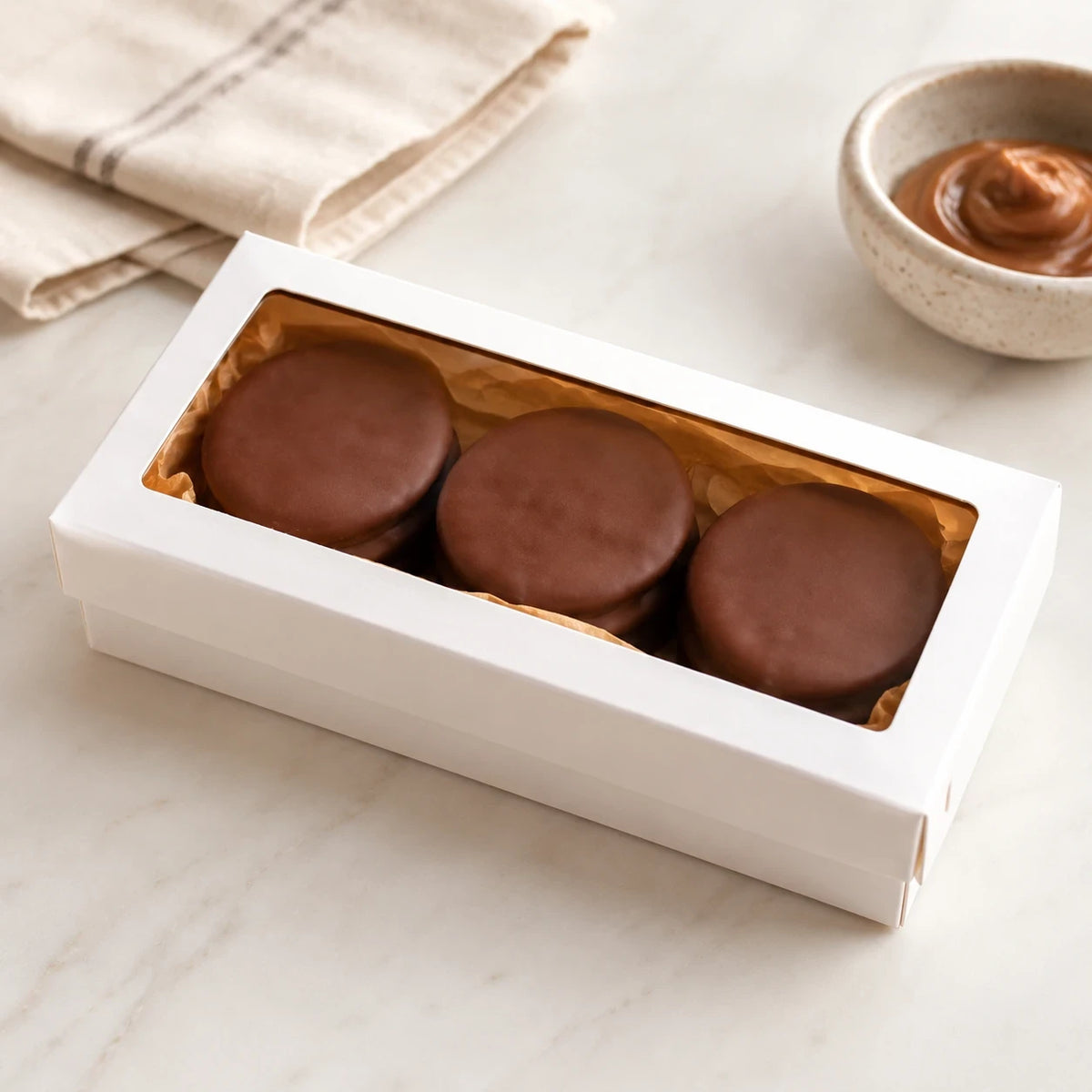 Caja Blanca Rectangular 3 Alfajores