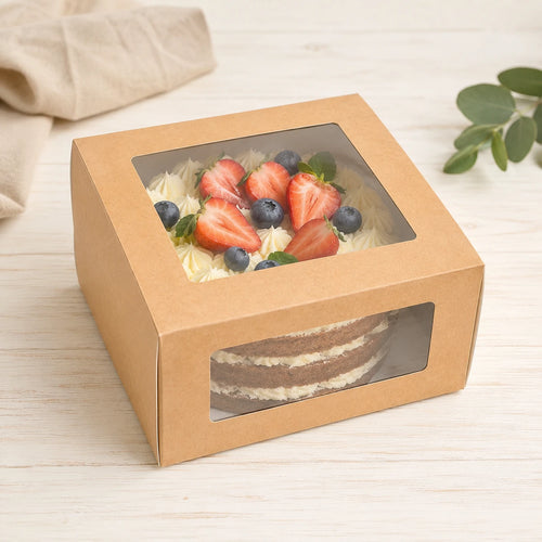 Caja kraft doble ventana