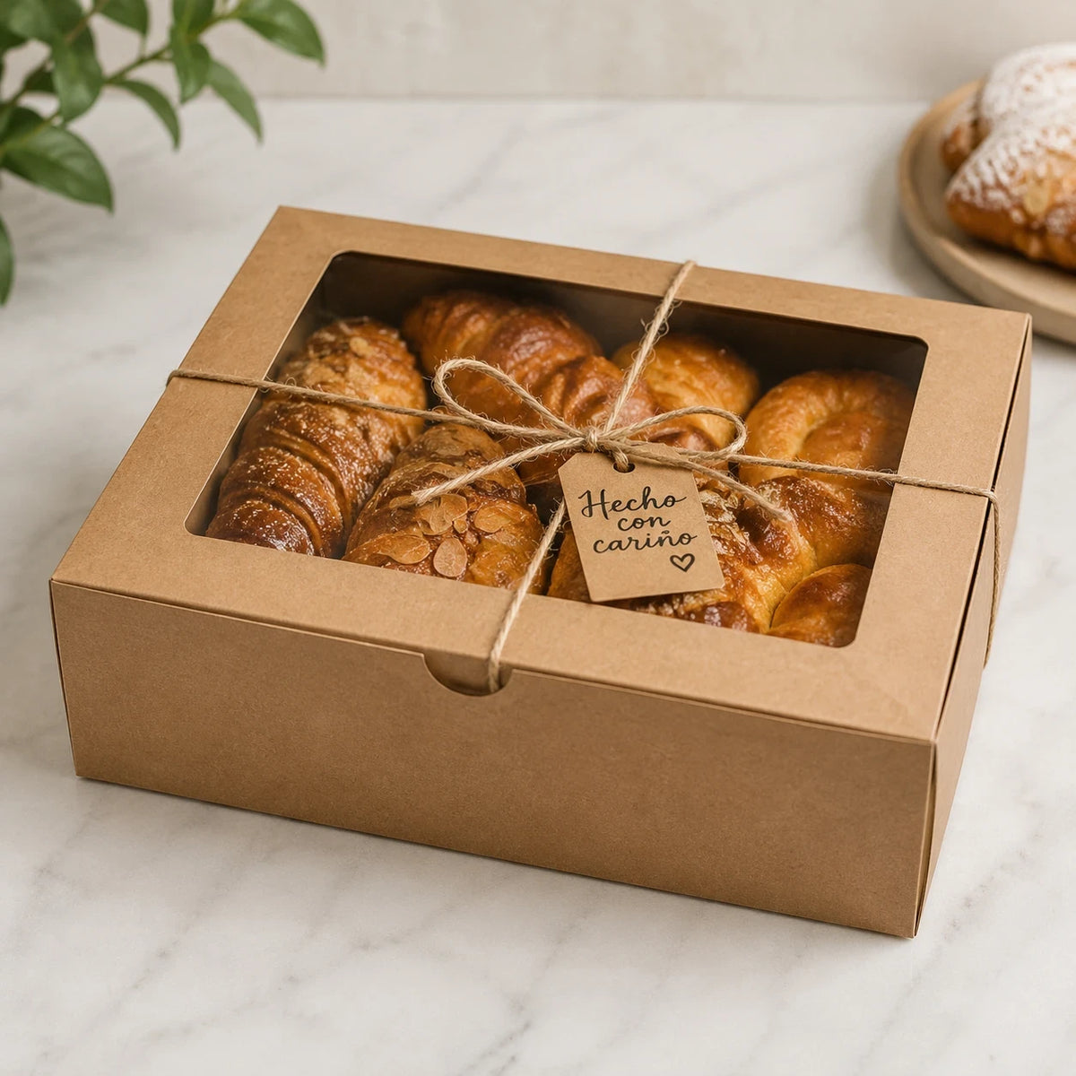 Caja Kraft Rectangular con VENTANA 3500