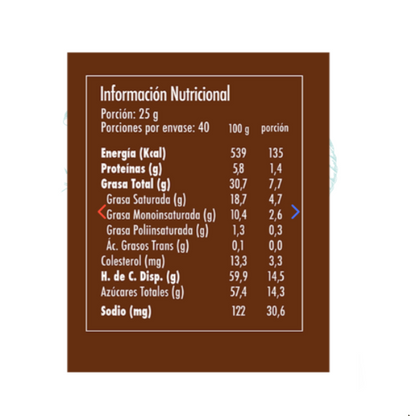 informacion nutricional chocolate neucober concepcion