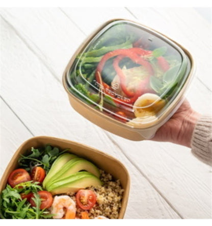 Bowl Cuadrado de Bamboo Kraft 900ml con TAPA