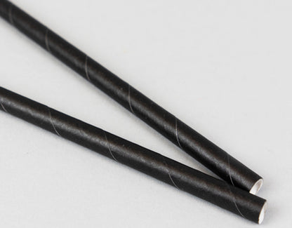 Bombilla de Papel Negra Biodegradable (200 un) - Desechables Chiguayante