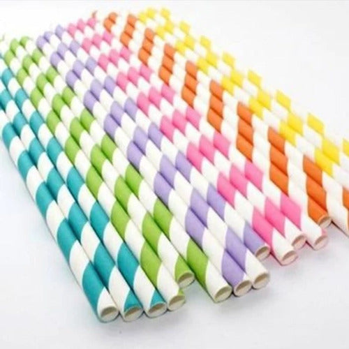 Bombilla de Papel Colores 100 un
